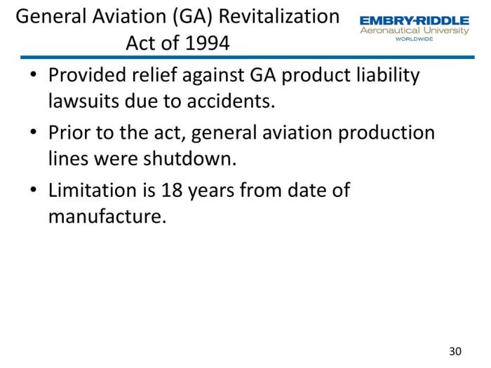 General aviation revitalization act of 1994