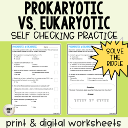 Prokaryotic and eukaryotic worksheet answer key